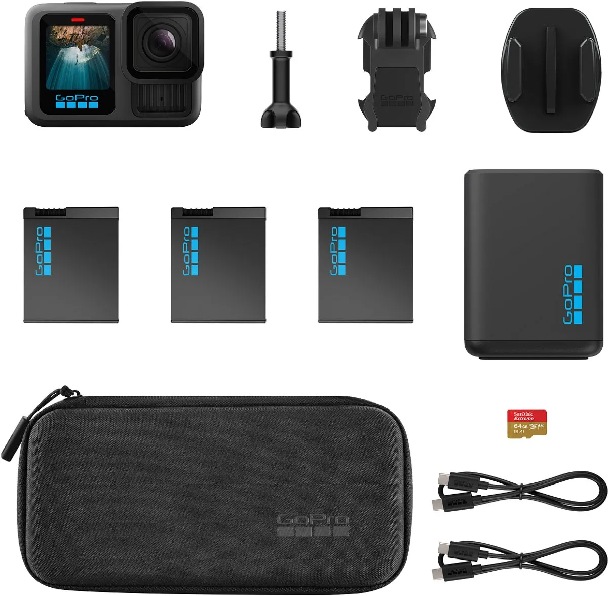 GoPro Hero 13 Black CHDRB-134-RW - 27MP - 2 Schermen - 4x 1900mAh - afbeelding 6 van 6