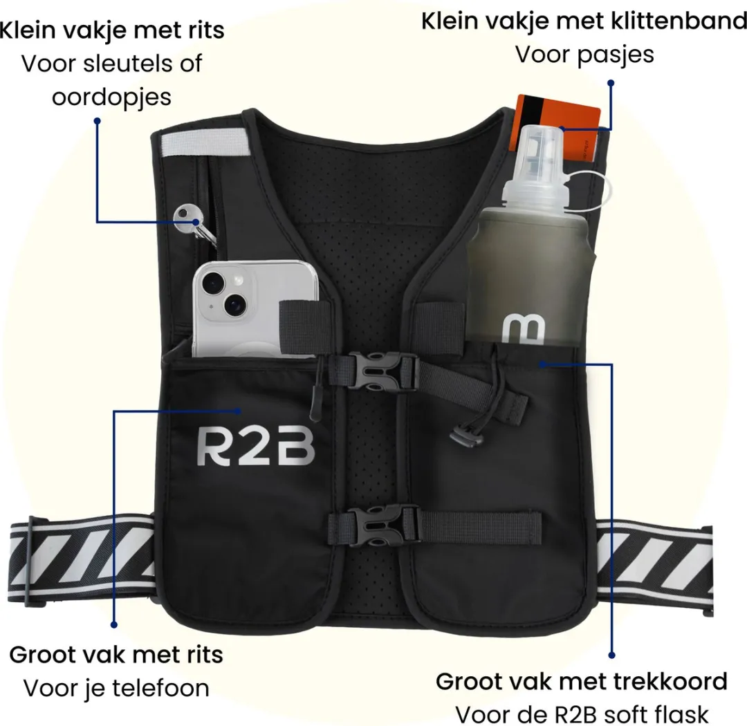 R2B Hardloopvest Soft Flask 500ml - One Size