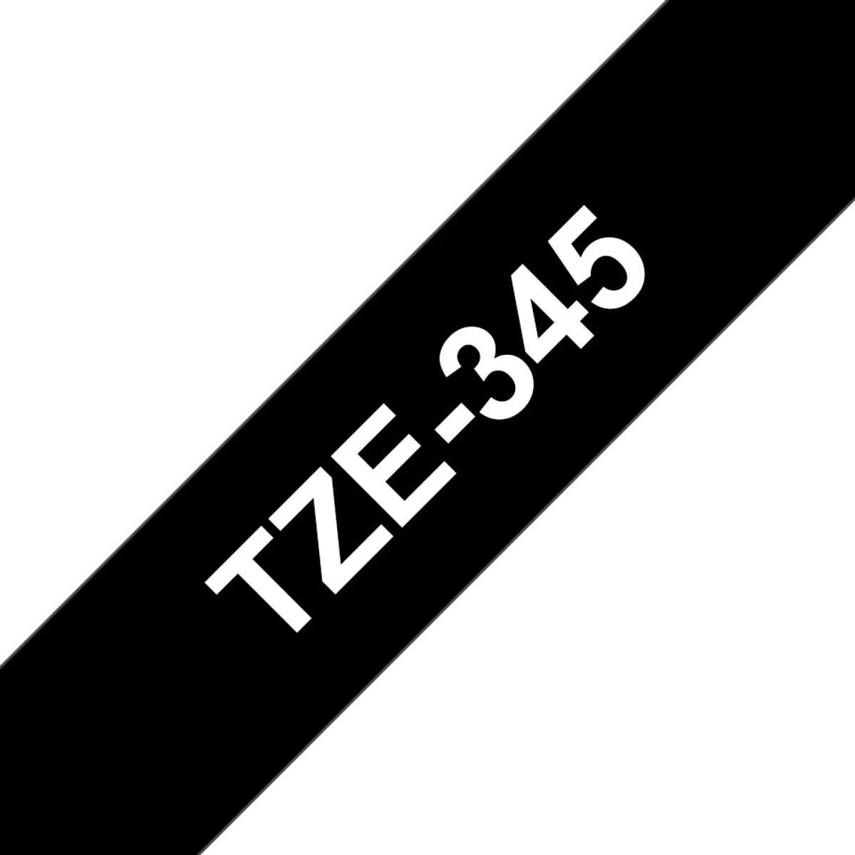 Brother TZE345 Tape 18mm - 8m - Wit op zwart - Gelamineerd