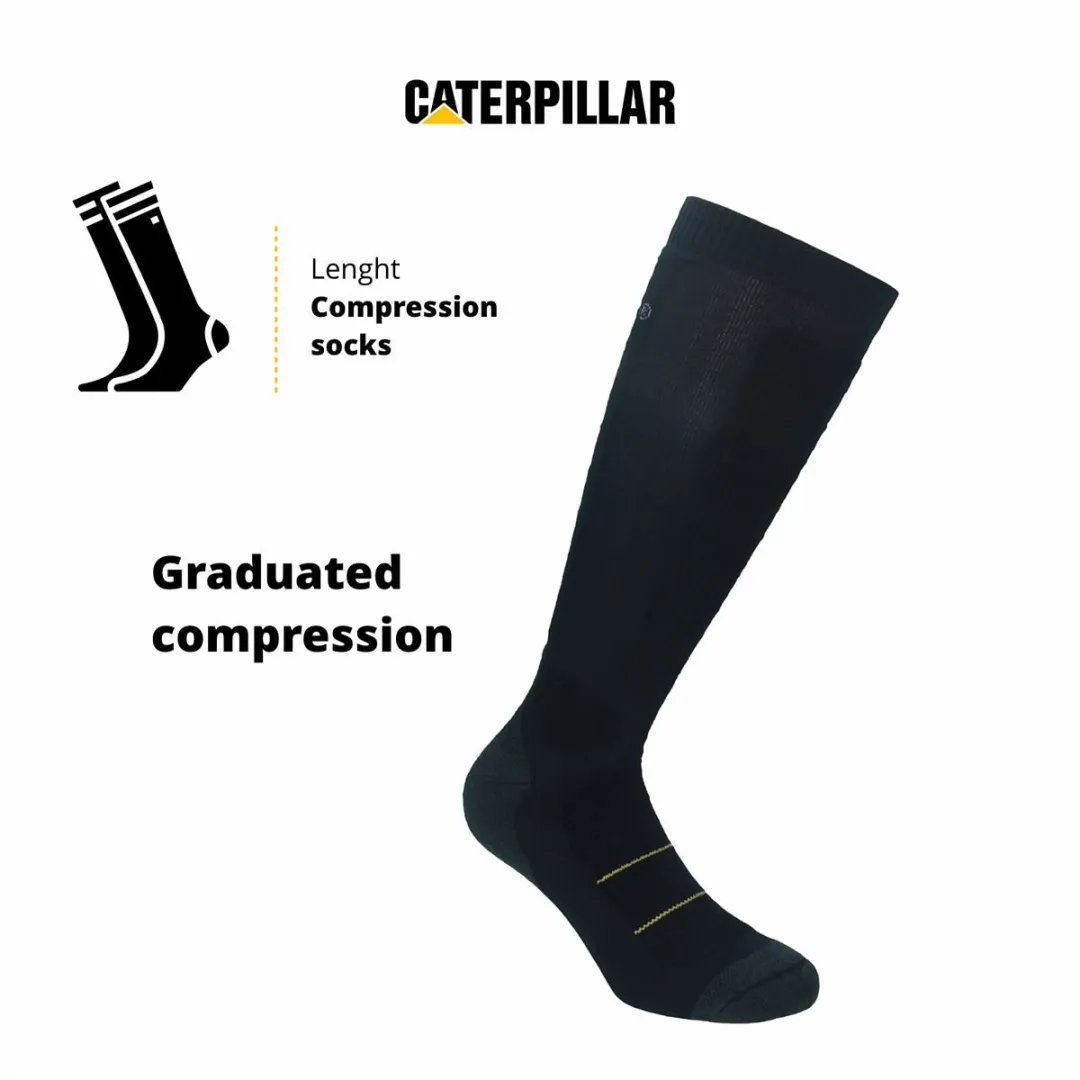 Caterpillar 4 Paar Compressiekousen Kniehoogte 43-46 - Zwart