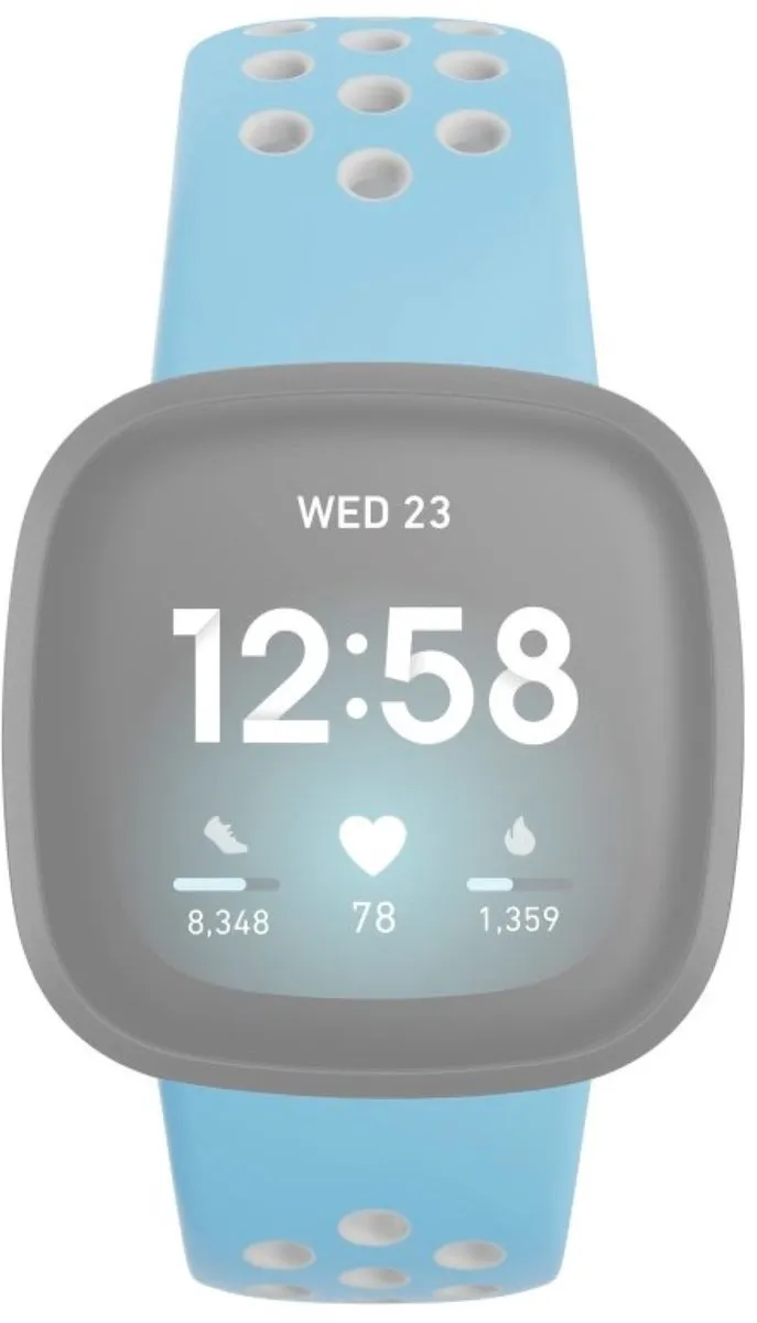 Hama Sportpolsband Fitbit Versa3/Sense - Lichtblauw/grijs - One Size
