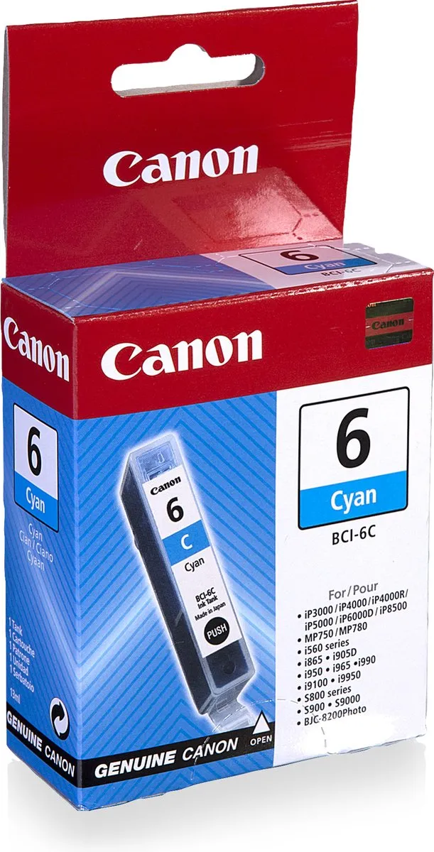 Canon BCI-6 Cyaan Inktcartridge - 13ml