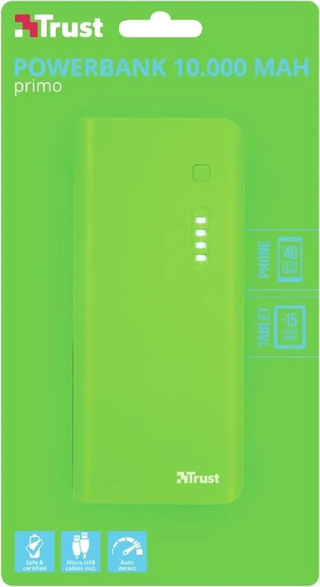 Trust Primo 22748 Powerbank 10.000mAh - Groen