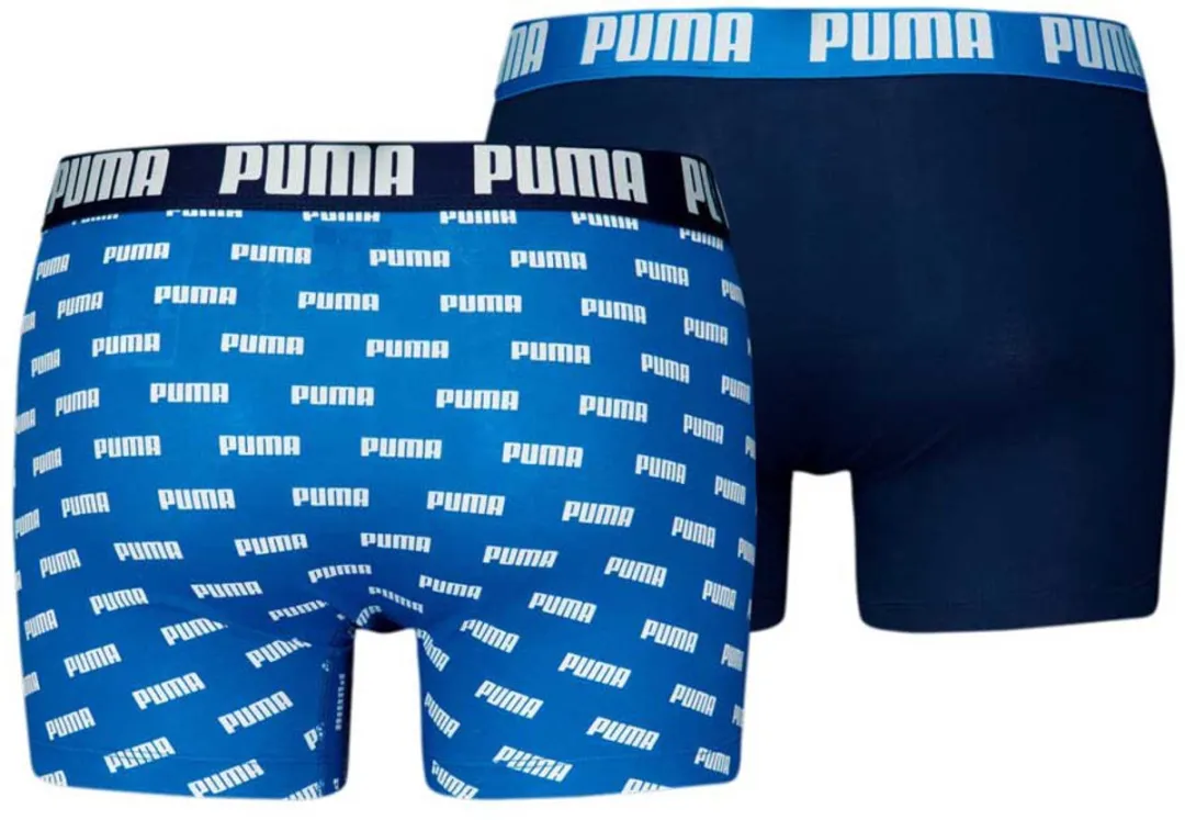 PUMA Heren Boxershort Logo Print - Blauw XL