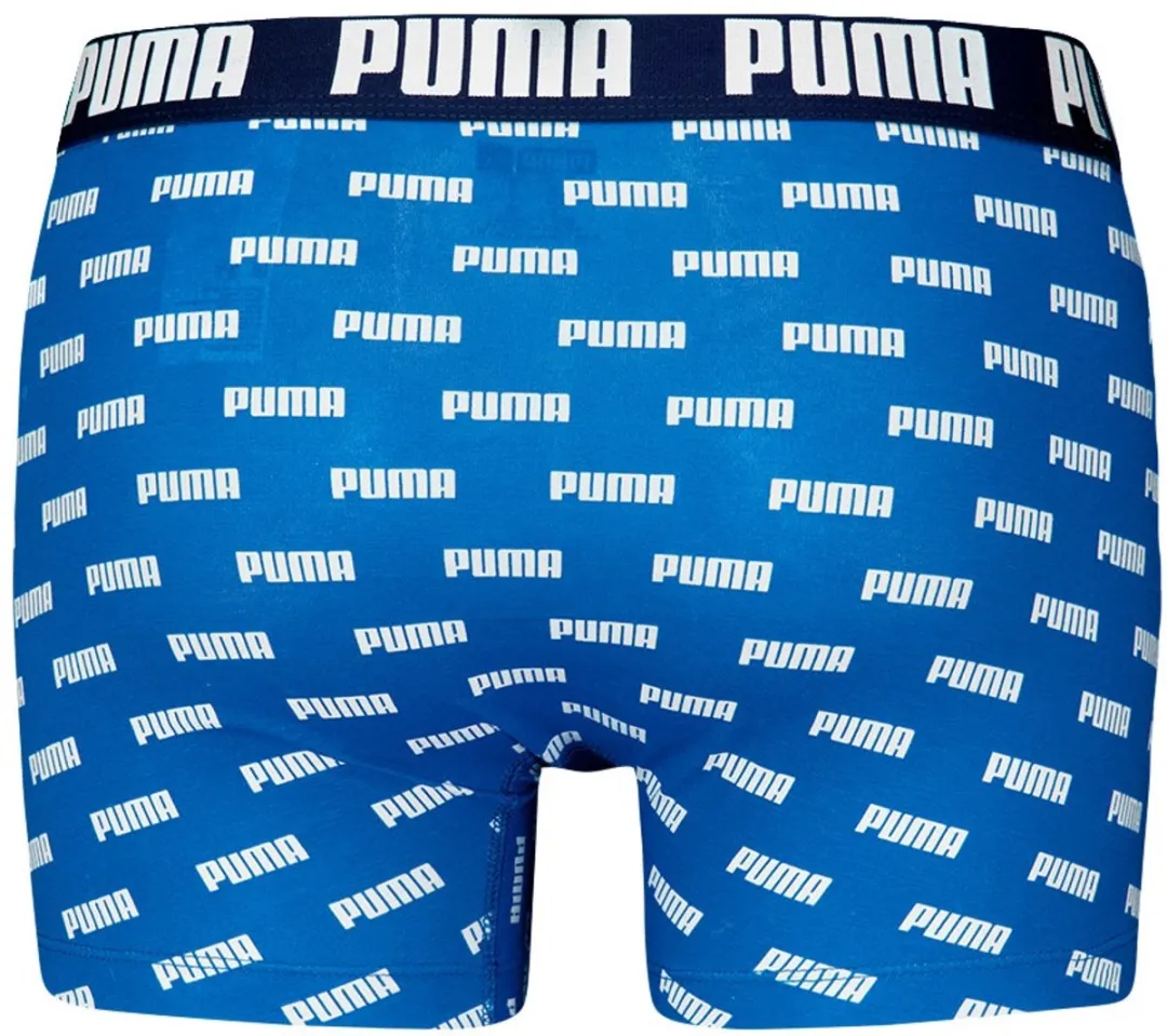 PUMA Heren Boxershort Logo Print - Blauw XL