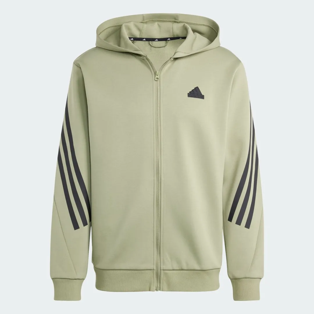 adidas Future Icons 3-Stripes Ritshoodie IY7688 - Groen XL