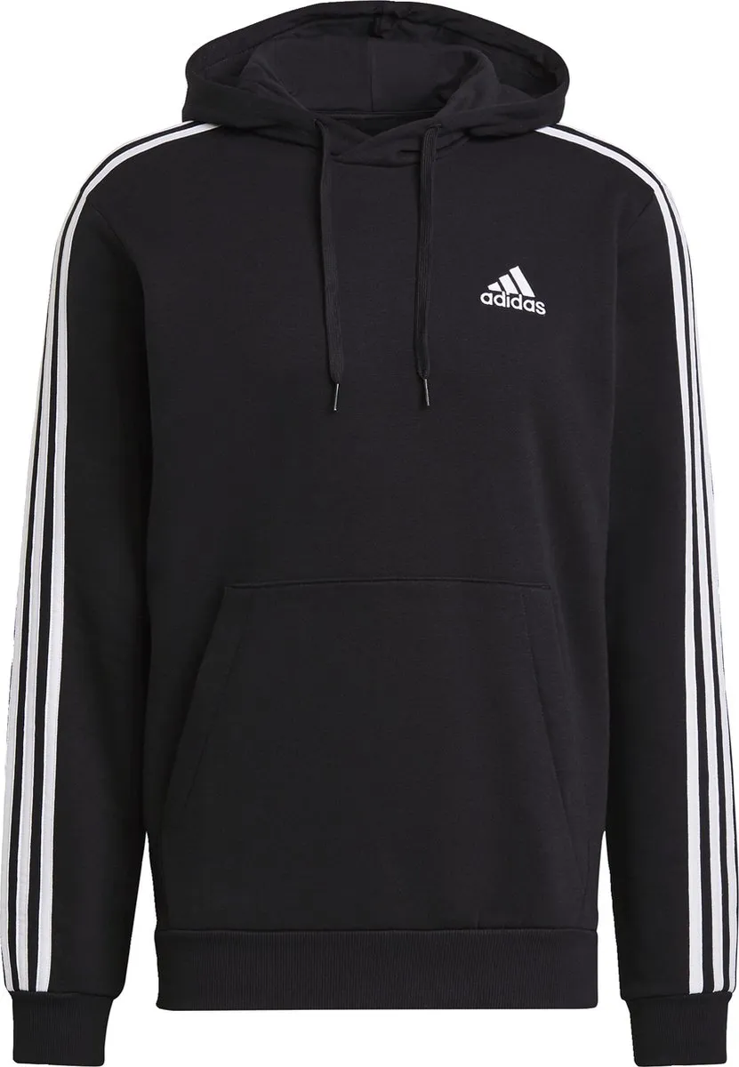 adidas Essentials Fleece 3-Stripes Hoodie GK9072 - Heren - Zwart