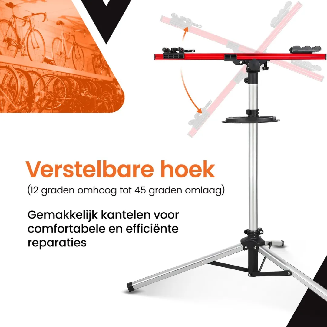 Frame Up Fietsmontagestandaard - tot 35 kg - Grijs/Rood