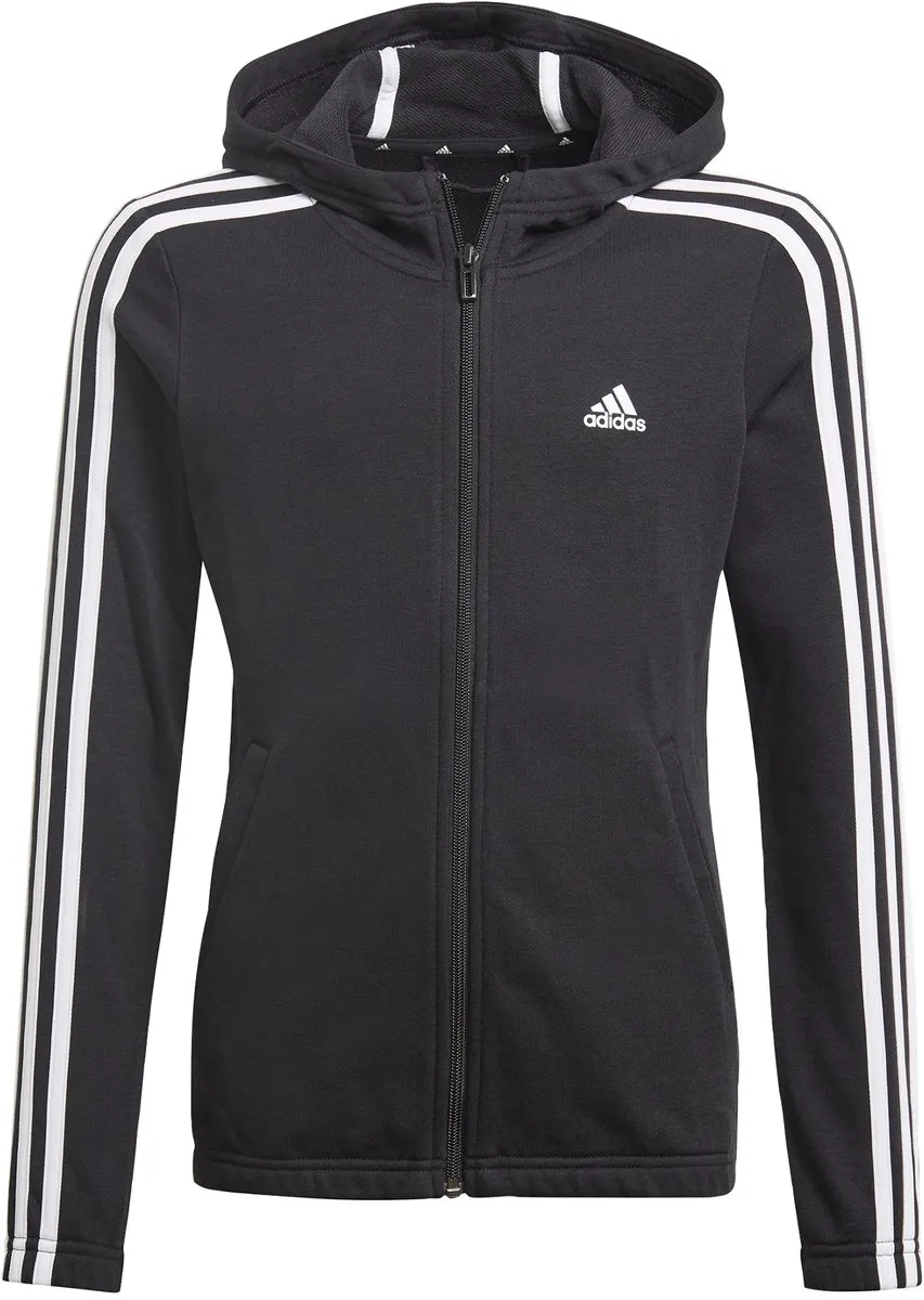 adidas Essentials 3-Stripes Hoodie GQ8356 - 116 - Zwart