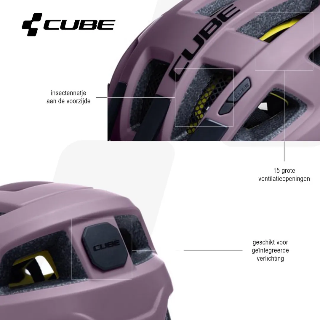 Cube Fleet Fietshelm - MIPS - 15 Ventilatiegaten - M - Paars
