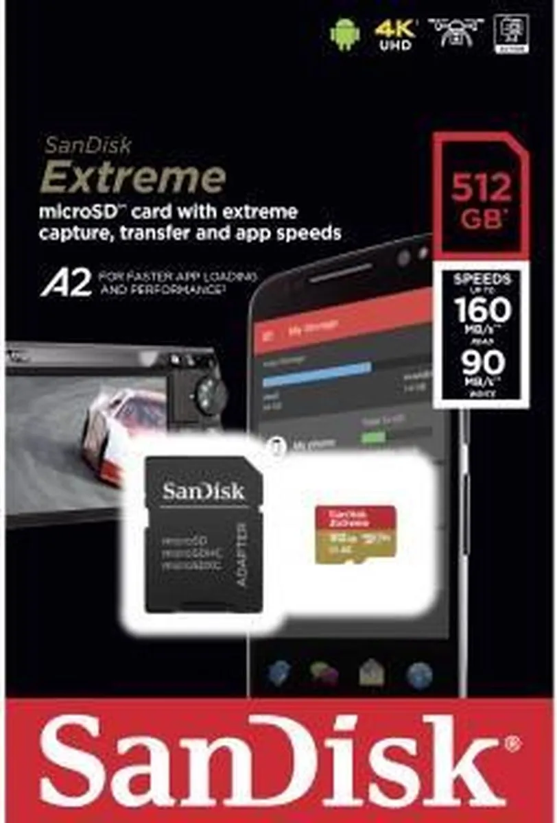 SanDisk Extreme MicroSDXC SDSQXA1-512G-GN6MA 512GB - 160MB/s