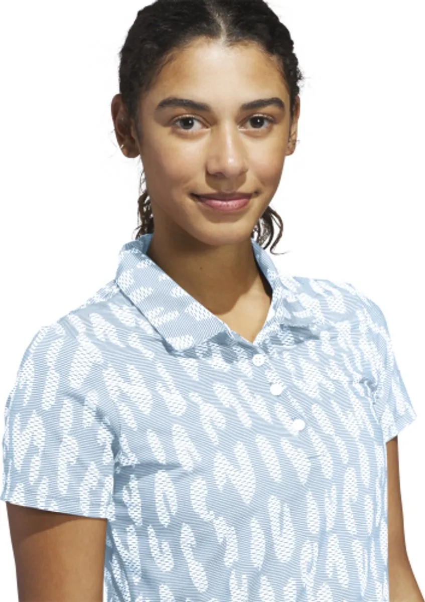 Adidas W Ultimate Jacquard Dames Polo Lichtblauw XL
