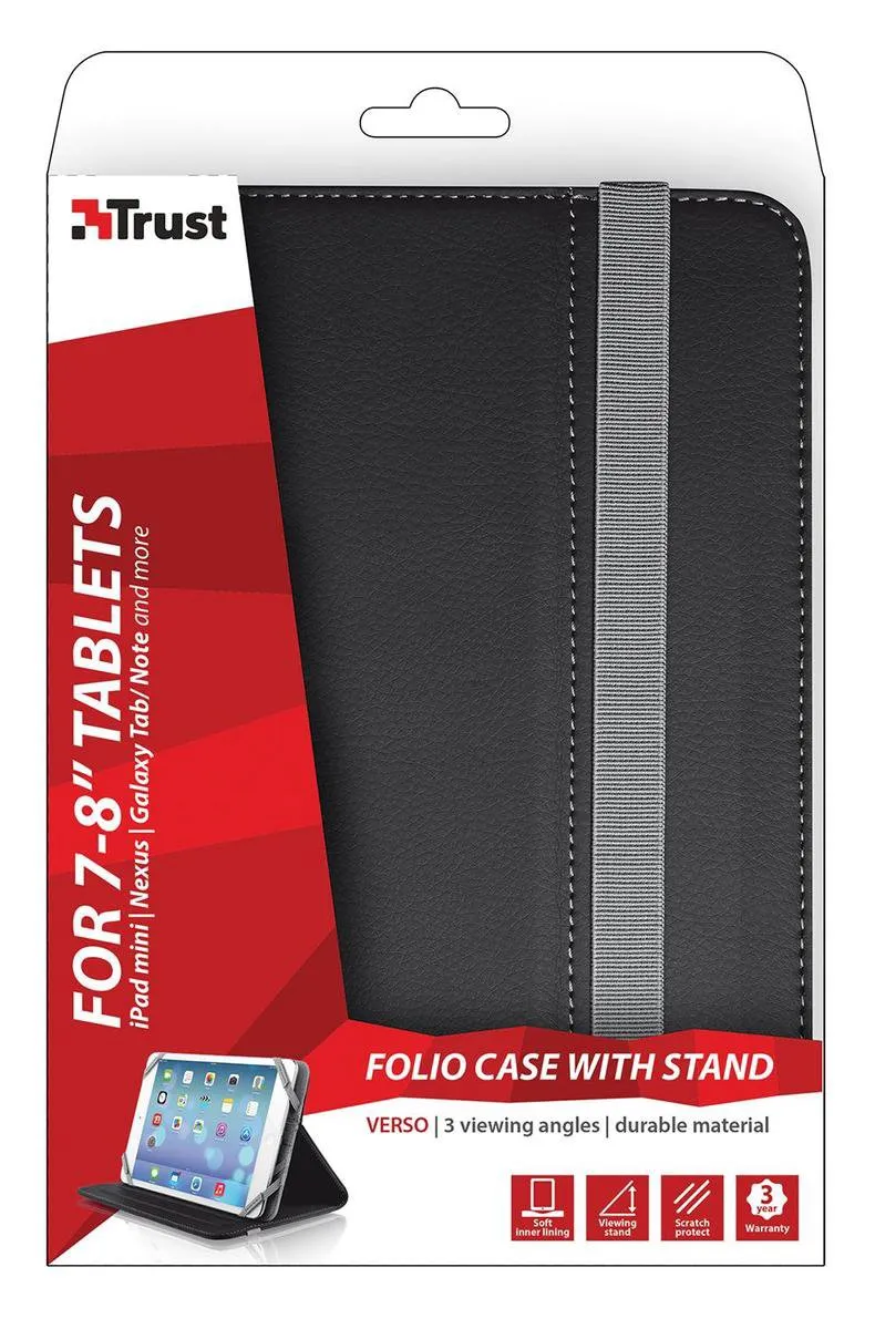 Trust Verso Universele Folio Stand 8" - Zwart