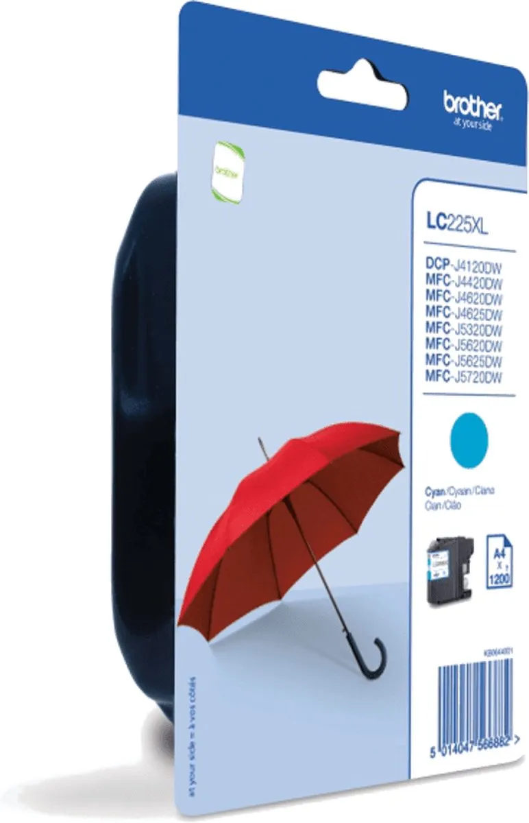Brother LC225XLCBPP Compatibele Inktcartridge - XL - 1200 pagina's