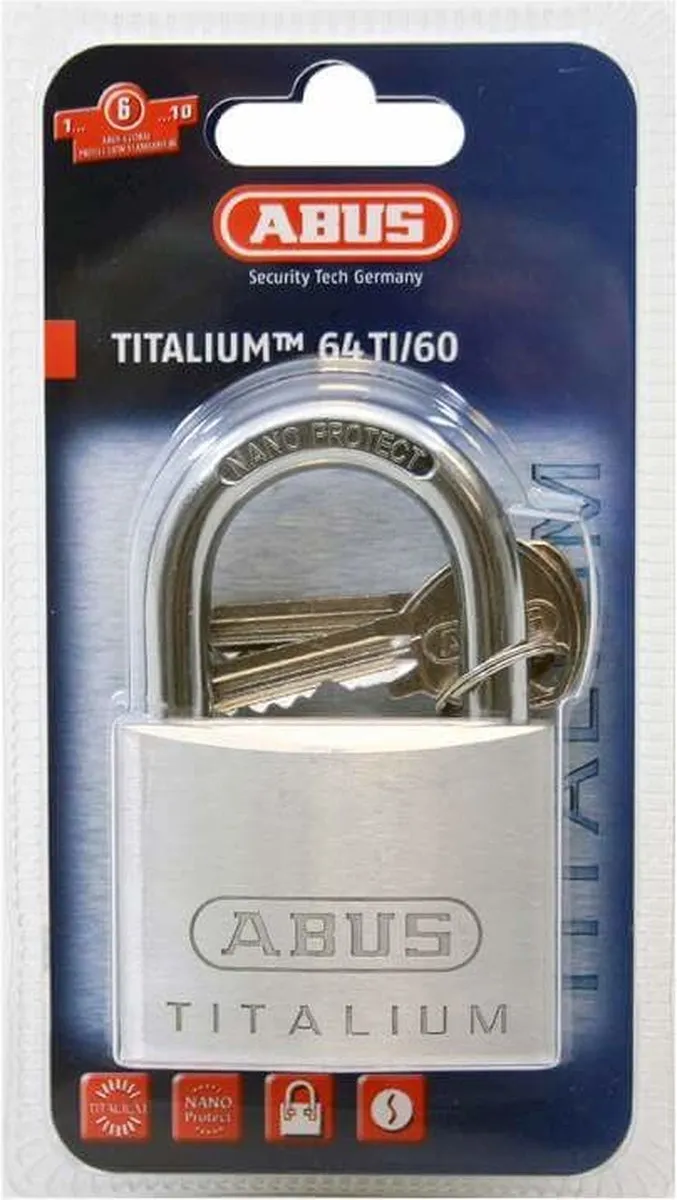 ABUS Titalium 64TI60 Hangslot - 60x90mm - Zilver