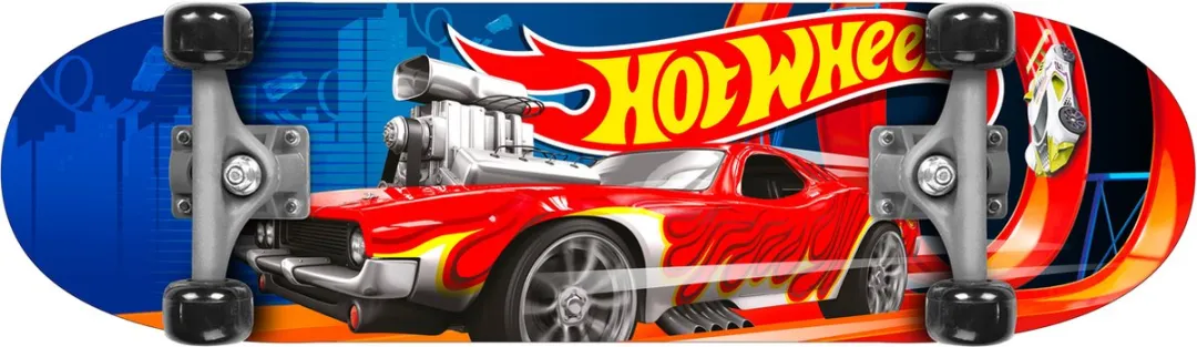 Hot Wheels Skateboard Dubbele Kick 71x20cm - Blauw/Zwart