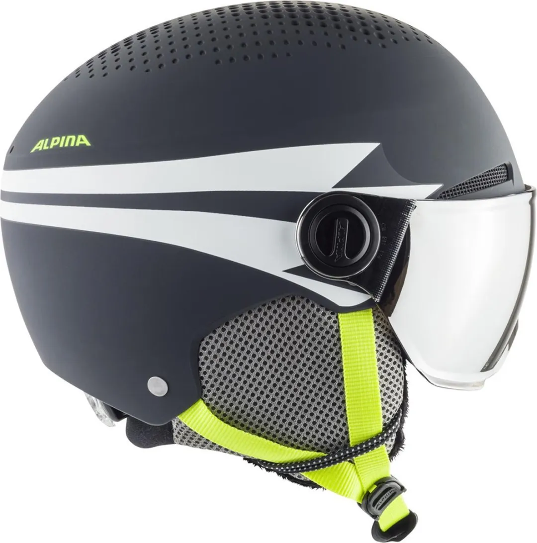 Alpina Zupo Visor Junior Skihelm M - 54-58cm - Grijs/Geel - afbeelding 6 van 6