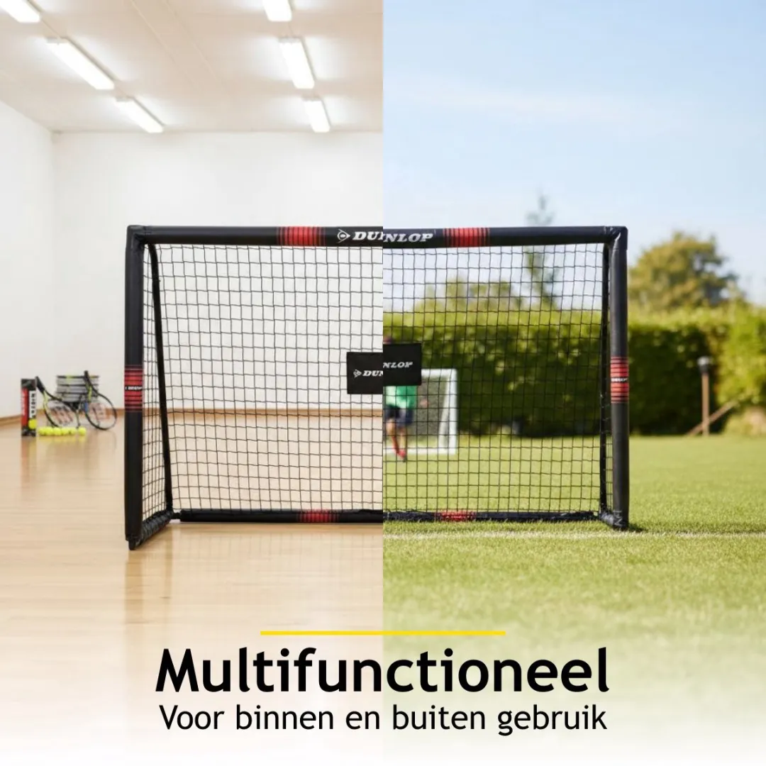 Dunlop Voetbaldoel Set 2x 180x120x60cm - Metaal - Zwart/Rood