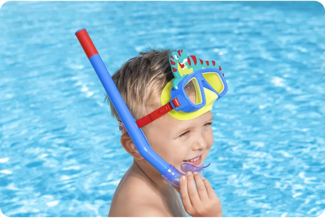 Bestway Duikset Kinderen Blauw - Snorkelset met Hypoallergene Bril - afbeelding 6 van 6