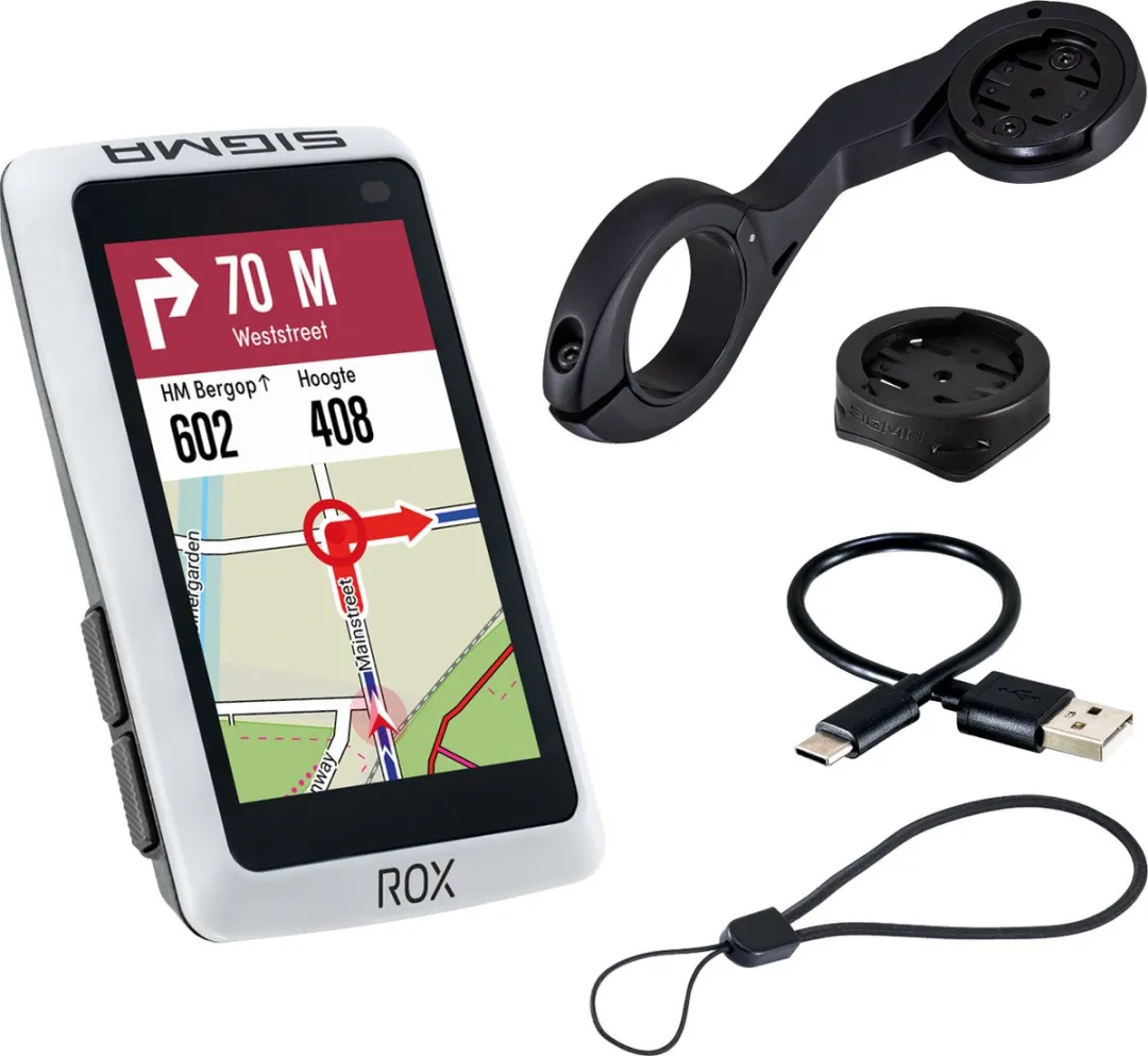 Sigma ROX 12.1 Evo GPS Fietscomputer - White - Long Butler Houder - afbeelding 3 van 6