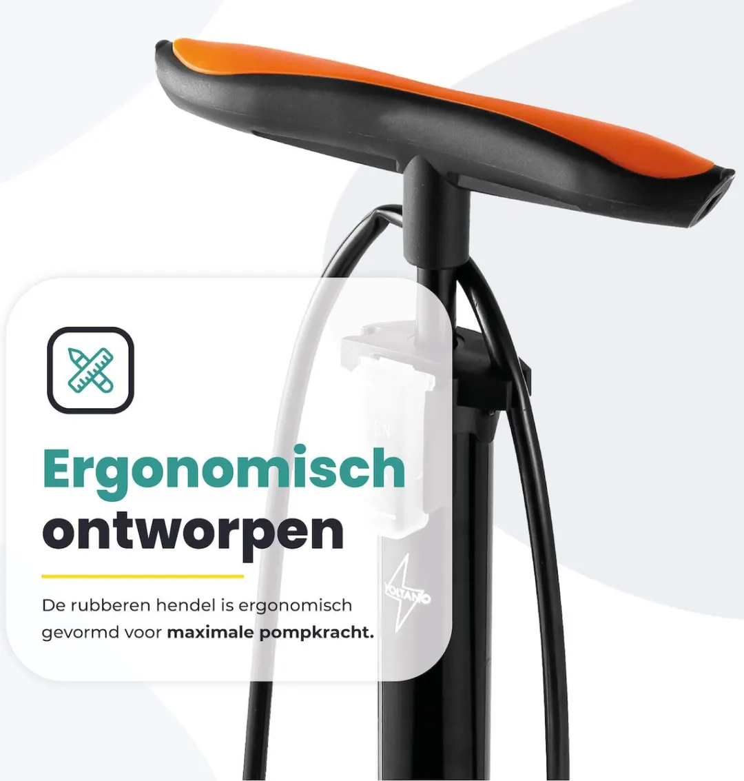 Voltano Hogedruk Fietspomp - Zwart - Manometer - Alle Ventielen