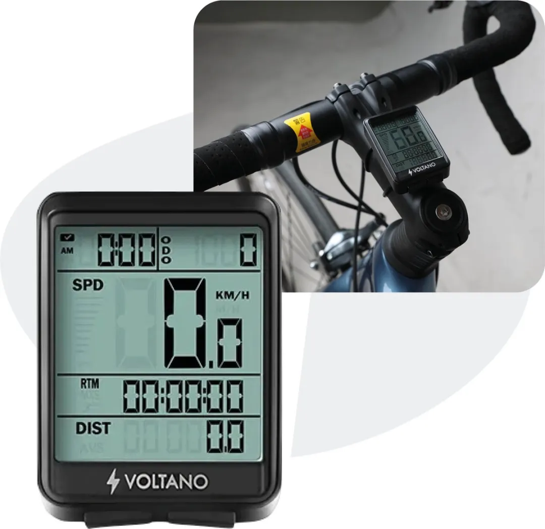 Voltano Draadloze Fietscomputer 2.1 inch