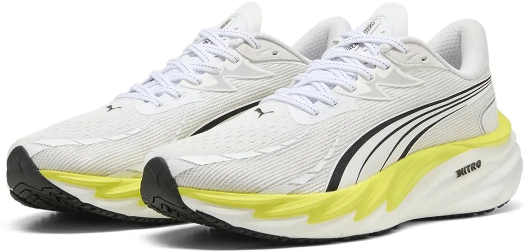 PUMA Velocity Nitro 4 Hardloopschoenen - 42,5 - White/Lux Lime