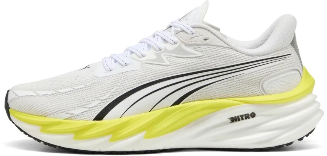 PUMA Velocity Nitro 4 Hardloopschoenen - 42,5 - White/Lux Lime