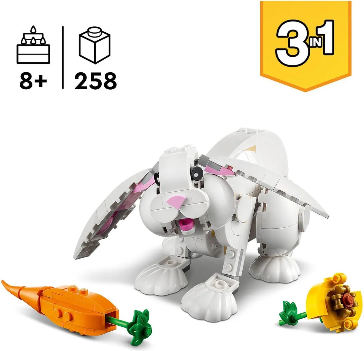 LEGO Creator 3-in-1 Wit Konijn 31133 - afbeelding 6 van 6
