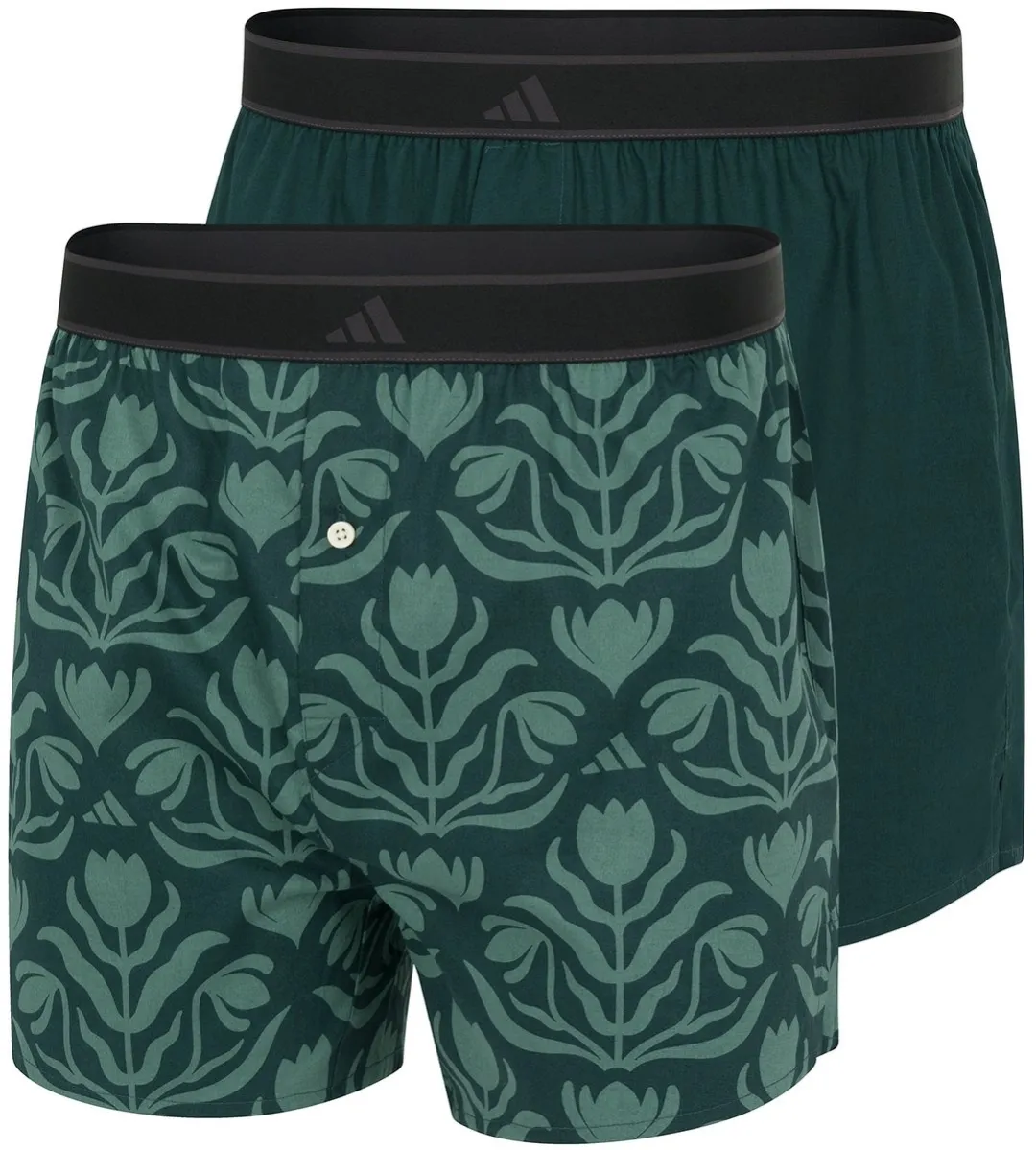 Adidas Heren Active 2P Boxershorts Basic Print - S - Groen