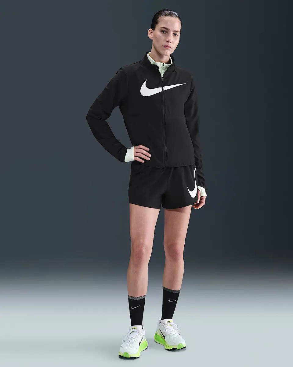Nike Dri-FIT One Swoosh Short Dames M - Zwart/Wit