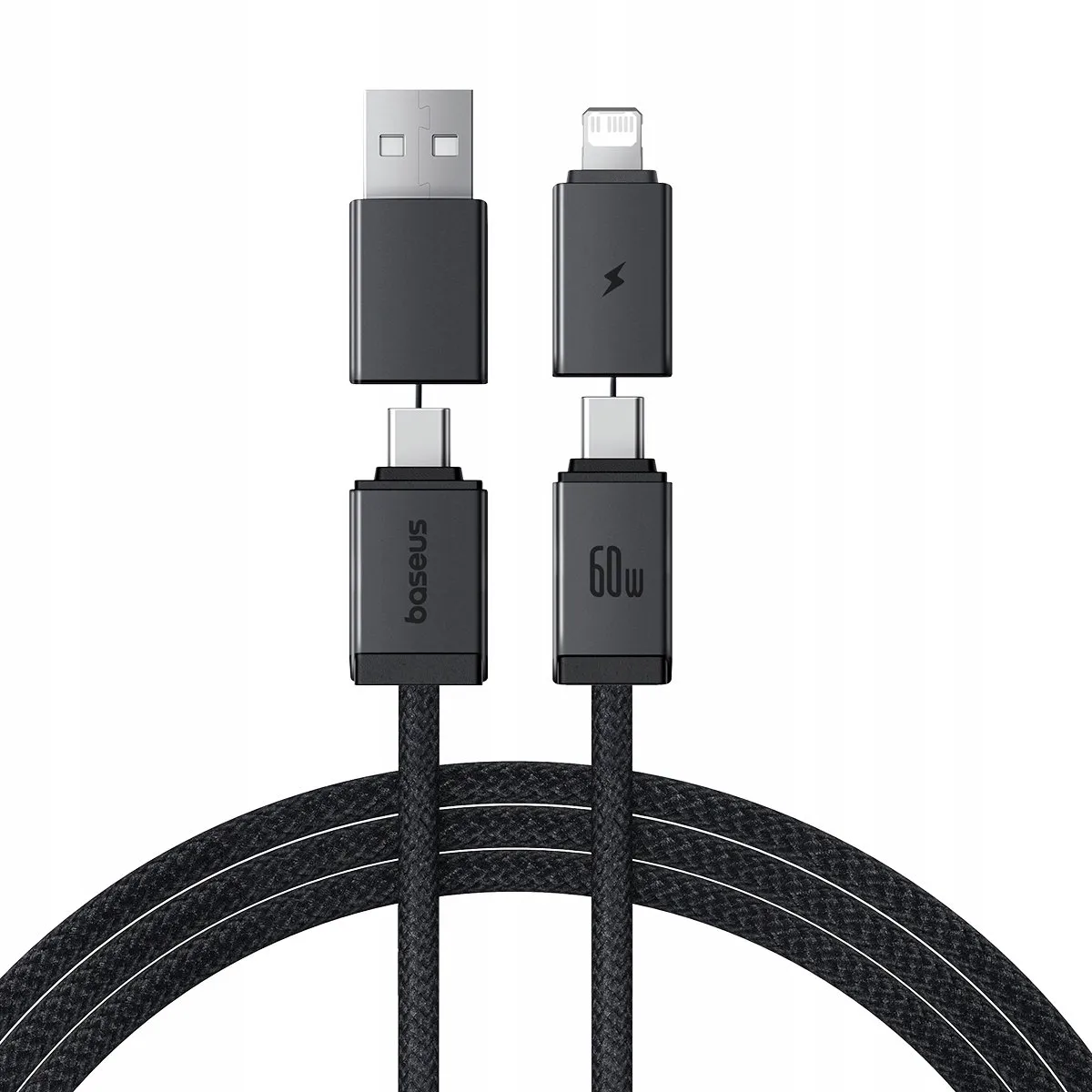 Baseus 4-in-1 USB-C Lightning Kabel 60W PD QC