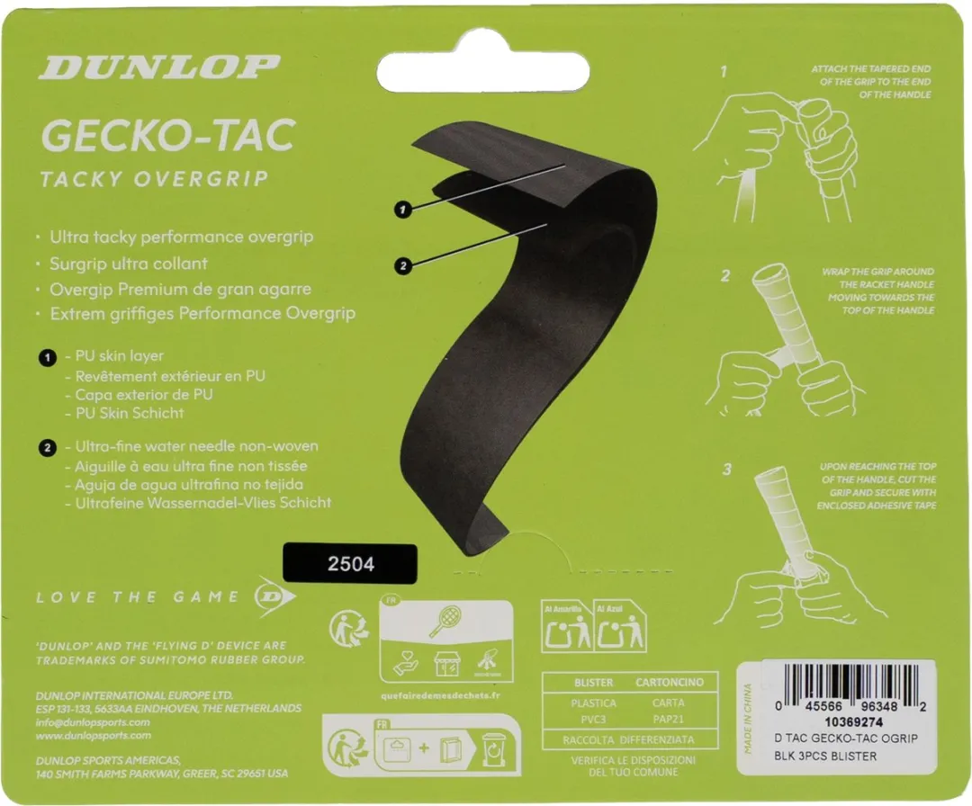 Dunlop Gecko-Tac OGrip Grips - 3 Stuks - Zwart