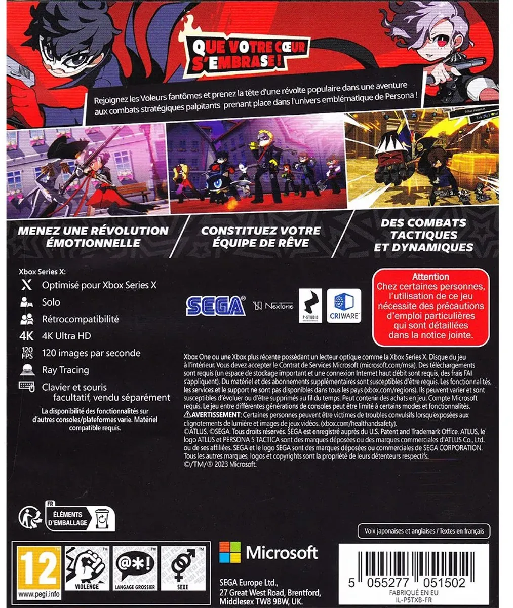 Sega Persona 5 Tactica PST - FR Xbox One/Series X