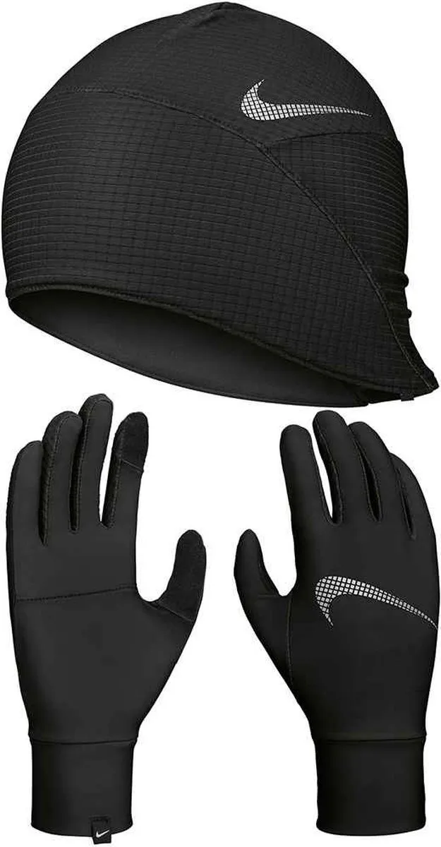 Nike Essential Running Muts & Handschoenen Dames - XS/S - Zwart/Zilver