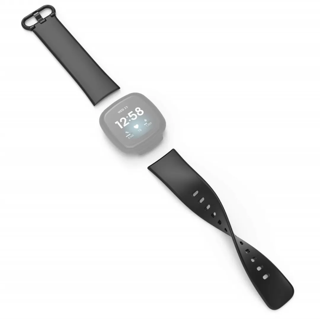 Hama Polsband Fitbit Versa3/Sense - One Size - Zwart