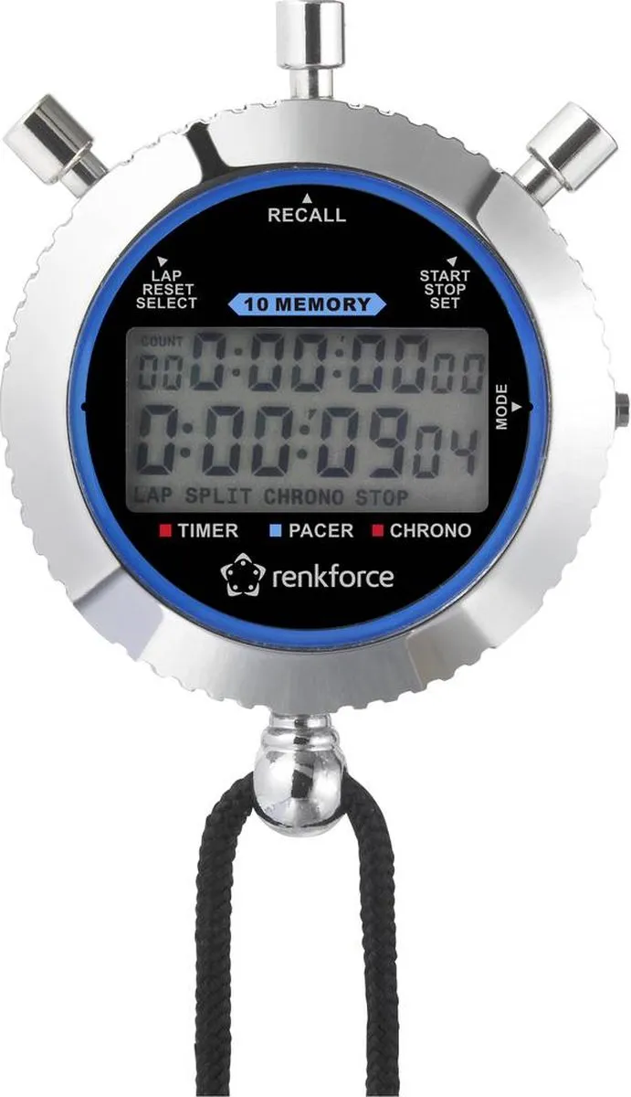 Renkforce RF-SW-200 Digitale Stopwatch - Zilver