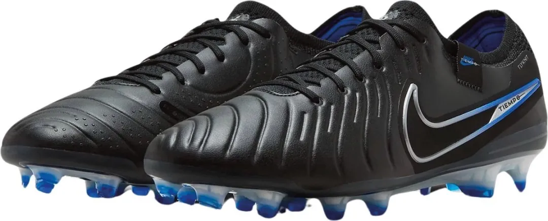 Nike Tiempo Legend 10 Elite FG DV4328-040 Voetbalschoenen - 42.5 - Zwart/Zilver/Blauw