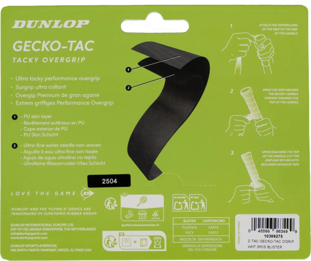 Dunlop Grip-GECKO-TAC OGRIP WHT Grips - 3 Stuks