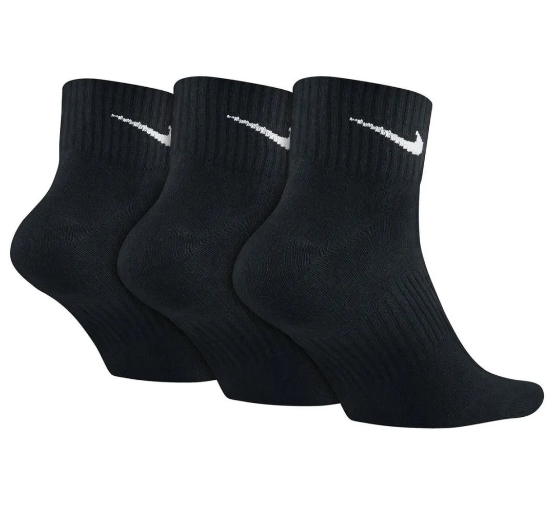 Nike Lightweight Quarter Sportsokken 46-49 - 3 Stuks - Zwart