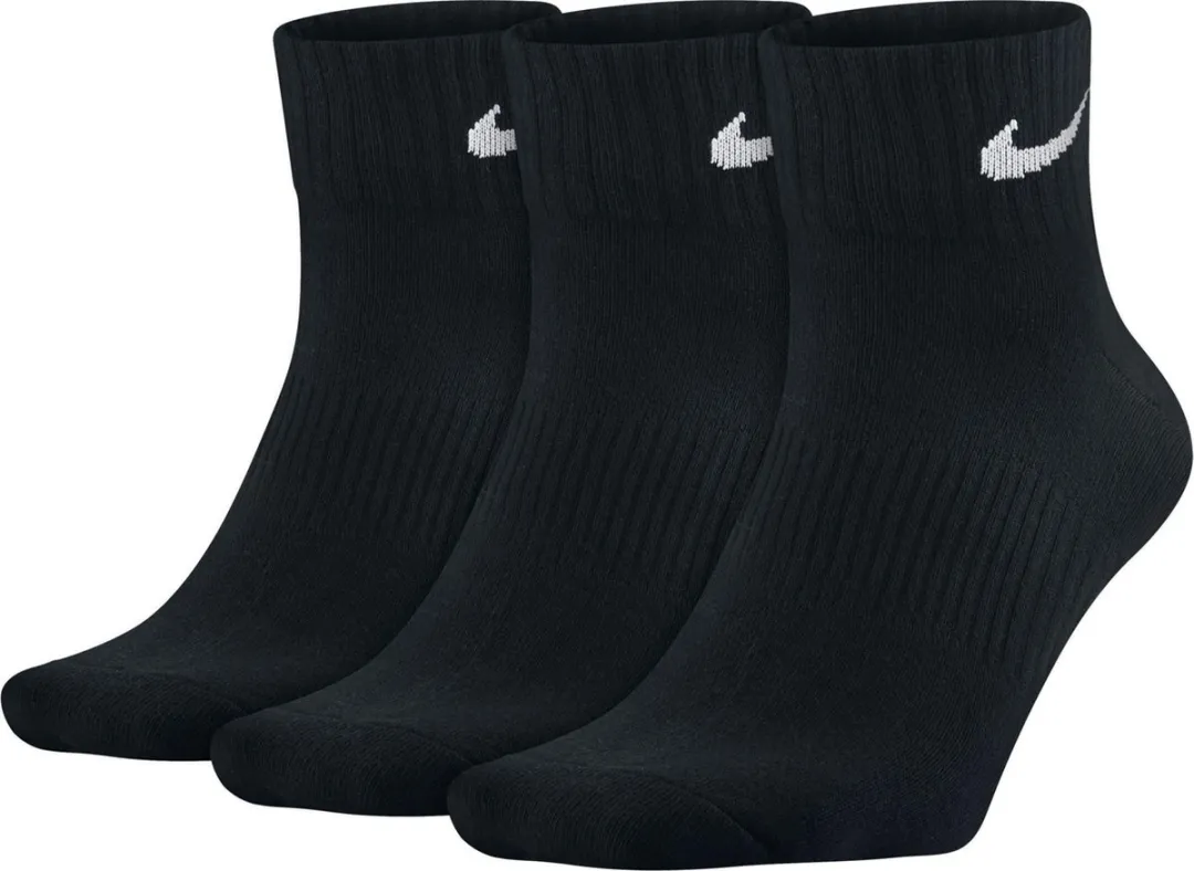 Nike Lightweight Quarter Sportsokken 46-49 - 3 Stuks - Zwart