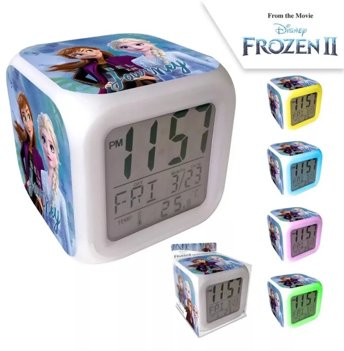 Disney Frozen Digitaal Led Wekker 8cm - Wit/Blauw - afbeelding 5 van 6