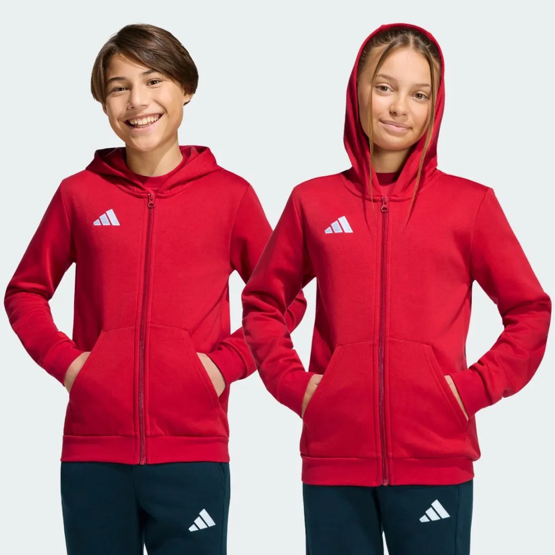 Adidas Entrada 26 Full Zip Hooded Vest Junior 176 - Rood