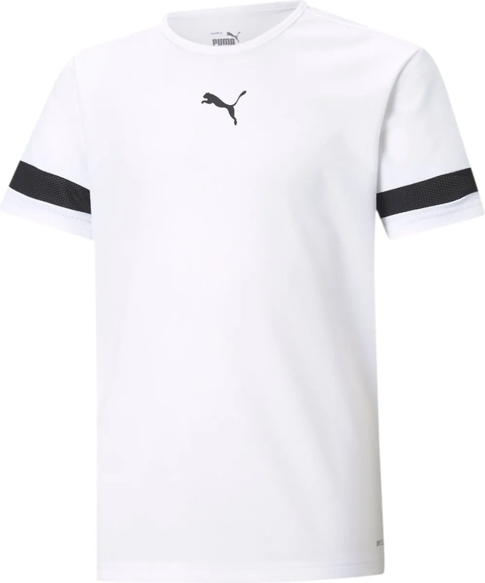 PUMA TeamRISE Jersey Shirt Junior 116 - Blauw/Zwart/Wit
