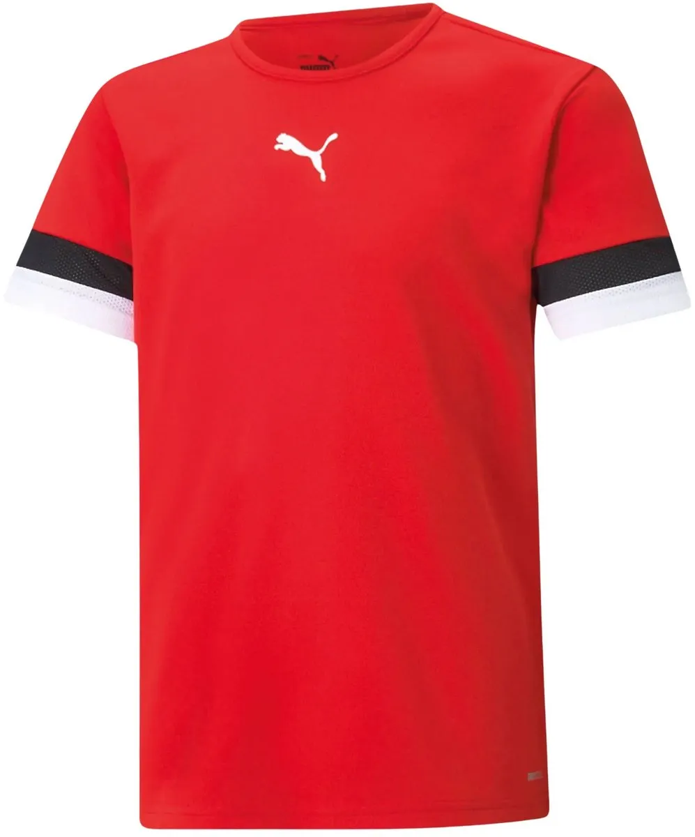 PUMA TeamRISE Jersey Shirt Junior 116 - Blauw/Zwart/Wit