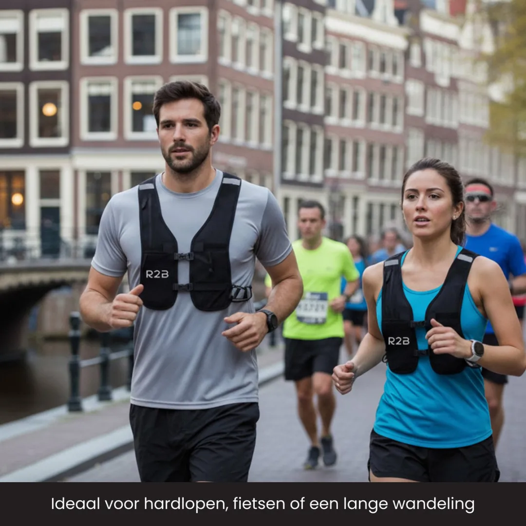 R2B Hardloopvest One Size - Telefoonhouder & Reflecterend