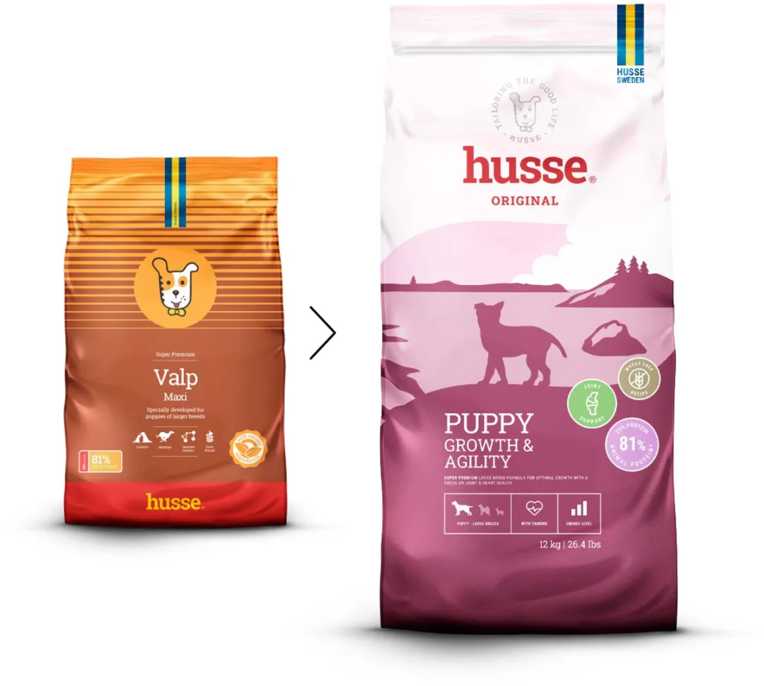 Husse Valp Maxi Puppyvoer Proefpakket 5x100g