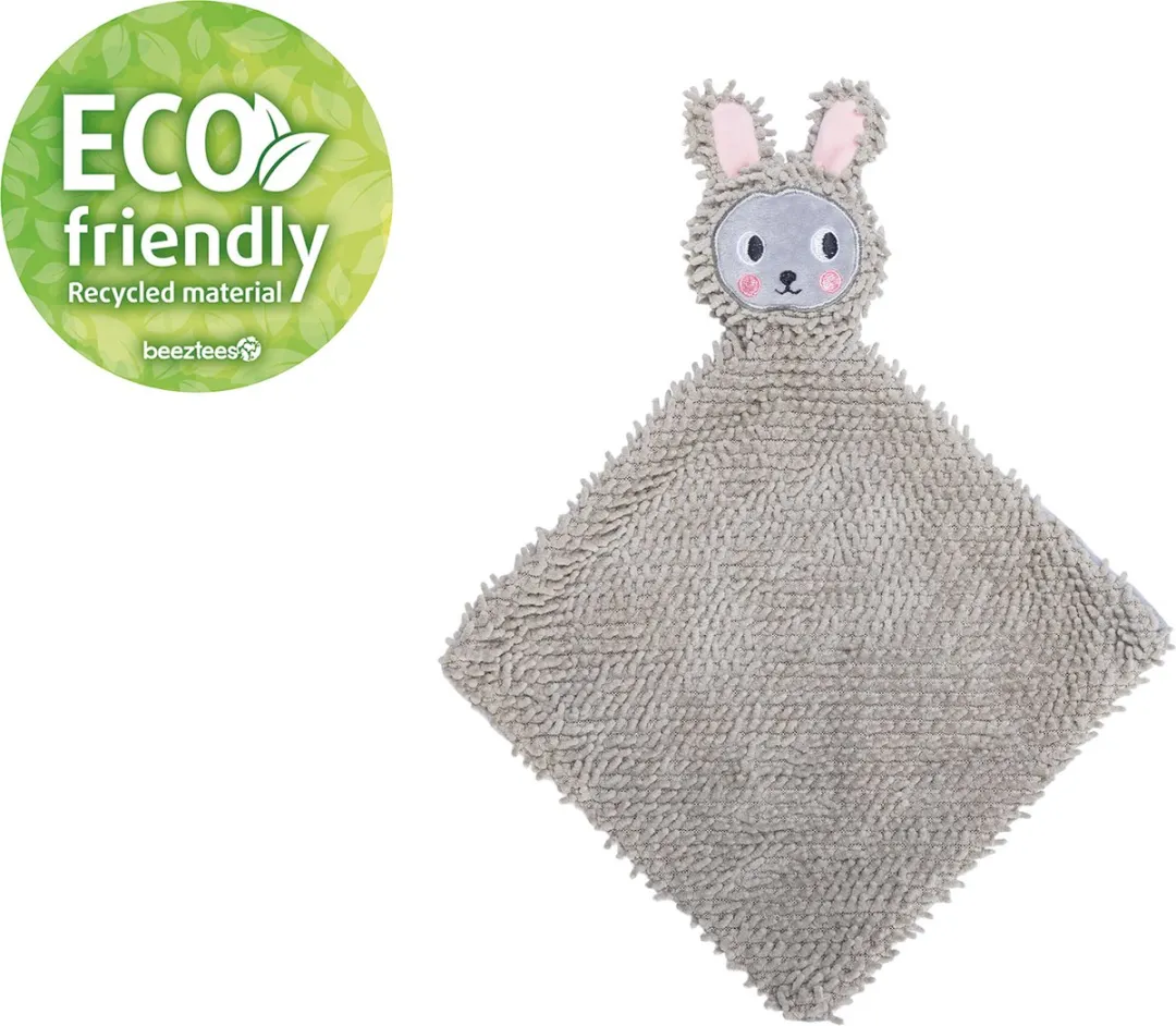 Beeztees Puppy Knuffellap Konijn - Ecologisch Gerecycled Grijs