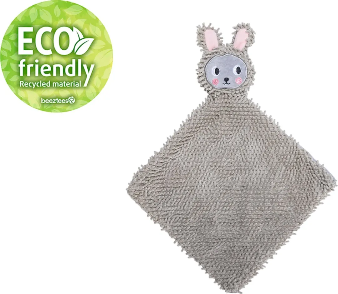 Beeztees Puppy Knuffellap Konijn - Ecologisch Gerecycled Grijs