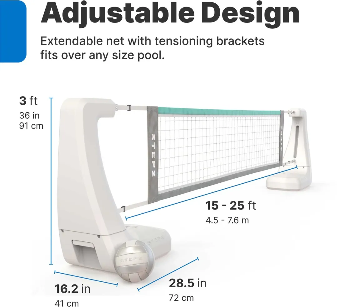 Step2 Vero Zwembad Volleybalnet Wit - 6m